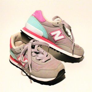 New Balance 515 Girls' / Toddler Sneaker / Shoe | Gray / Pink / Blue | Size 10.5